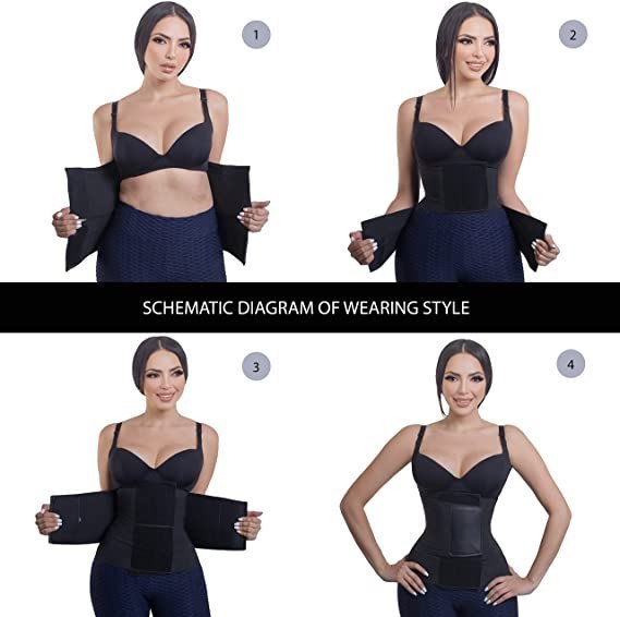 Cinturón de Cintura Faja Abdominal Control de Abdomen Moldeador Corporal con Triple Envuelta para Mujeres